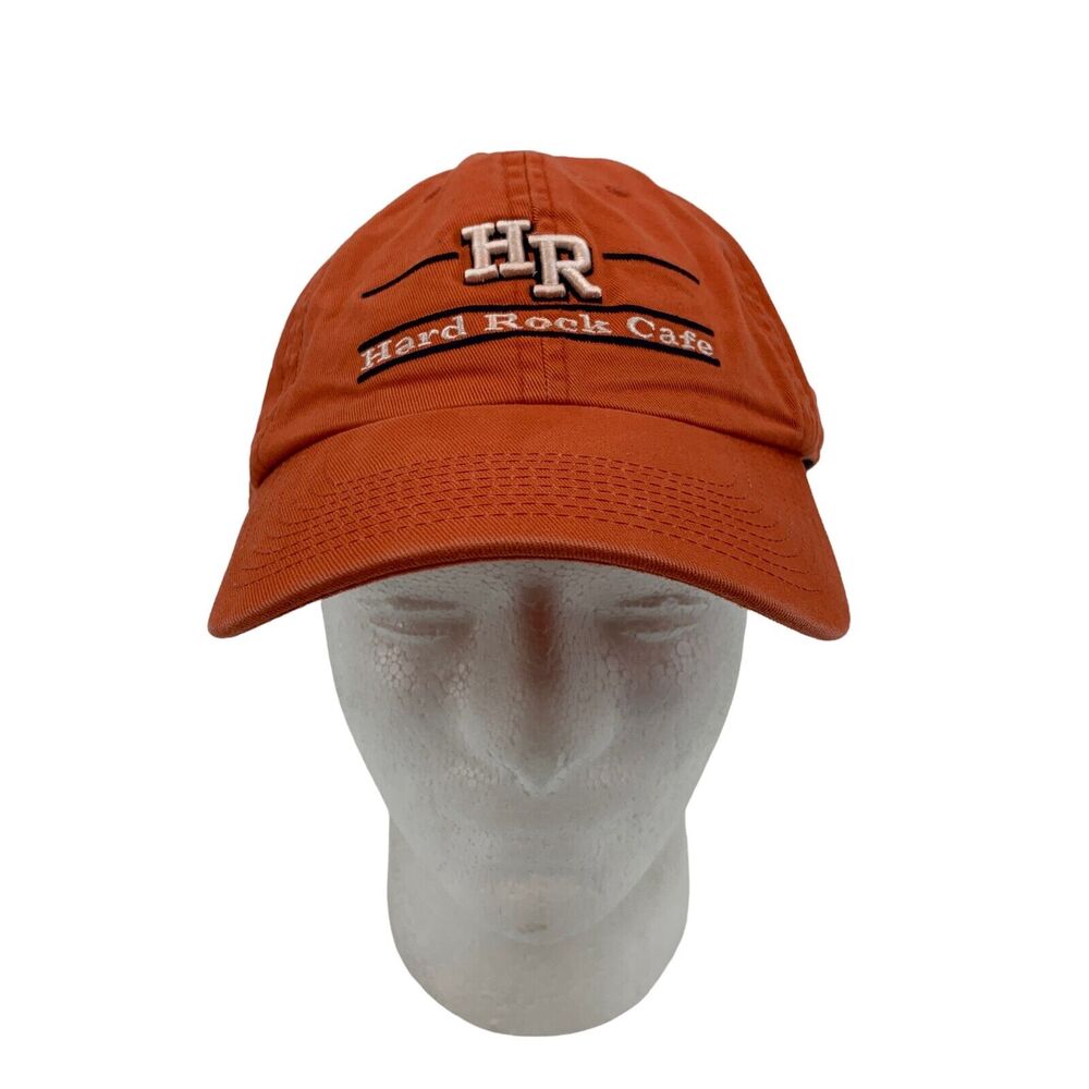 Hard Rock Cafe The Game Hat Mens Adjustable Orange 100% Cotton Raised Logo Cap